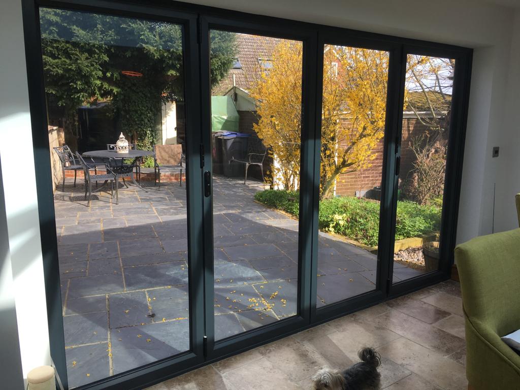Grey Aluminium Bifold Doors