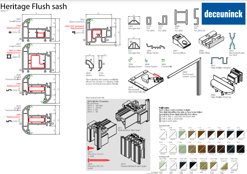 heritage flush sash