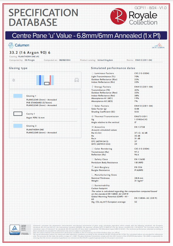 specification database centre pane