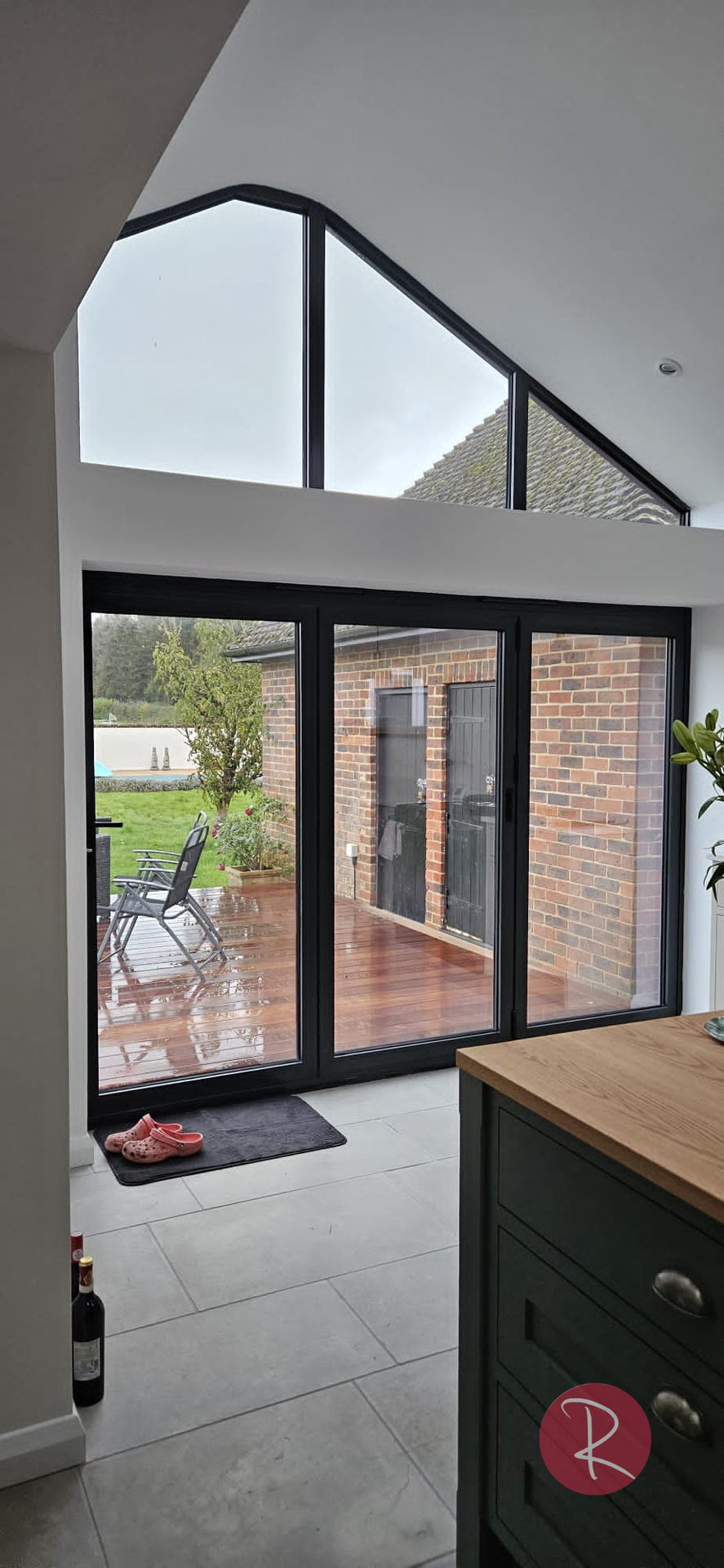 black aluminium bifold door
