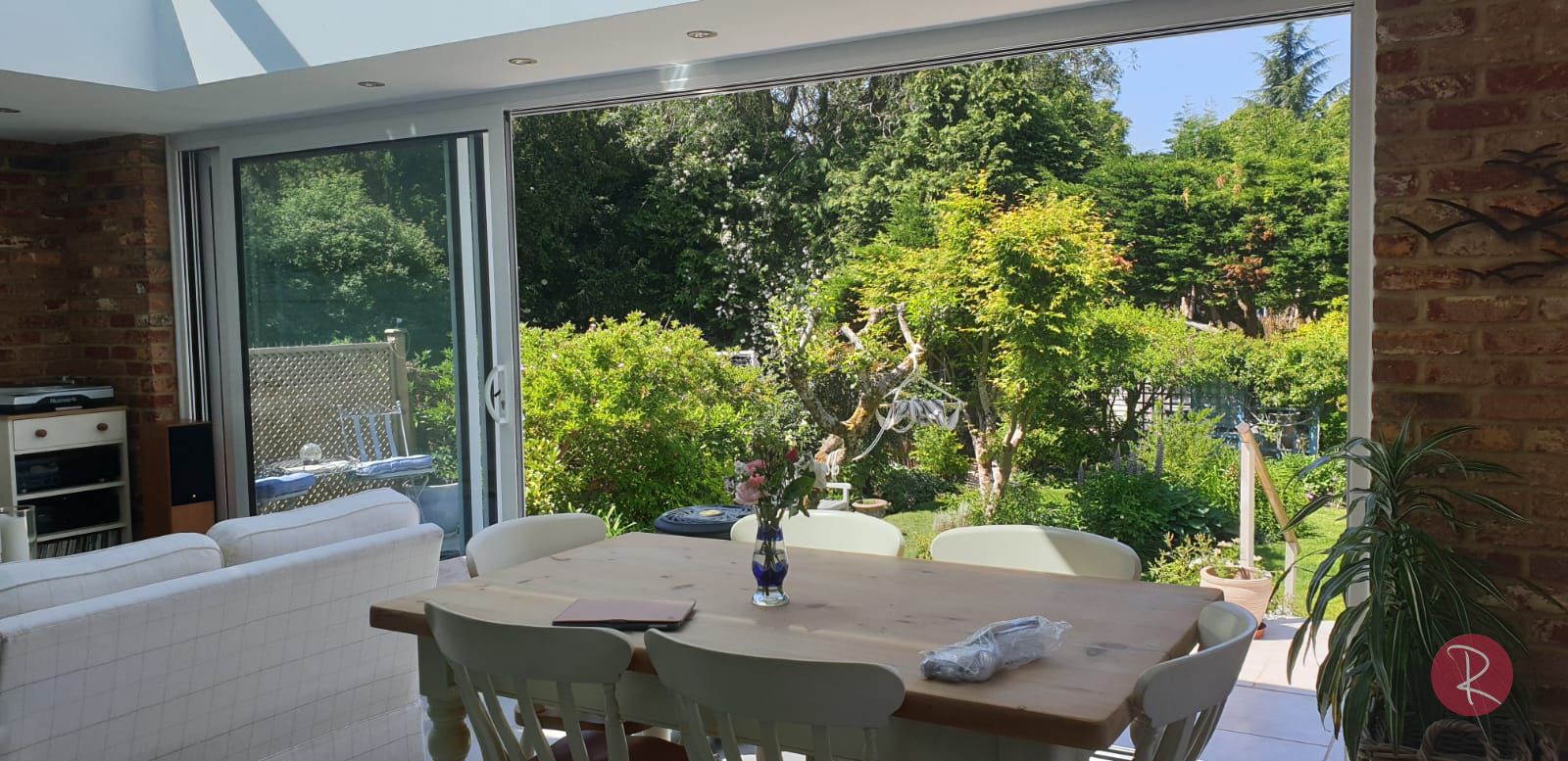 open white patio sliding doors
