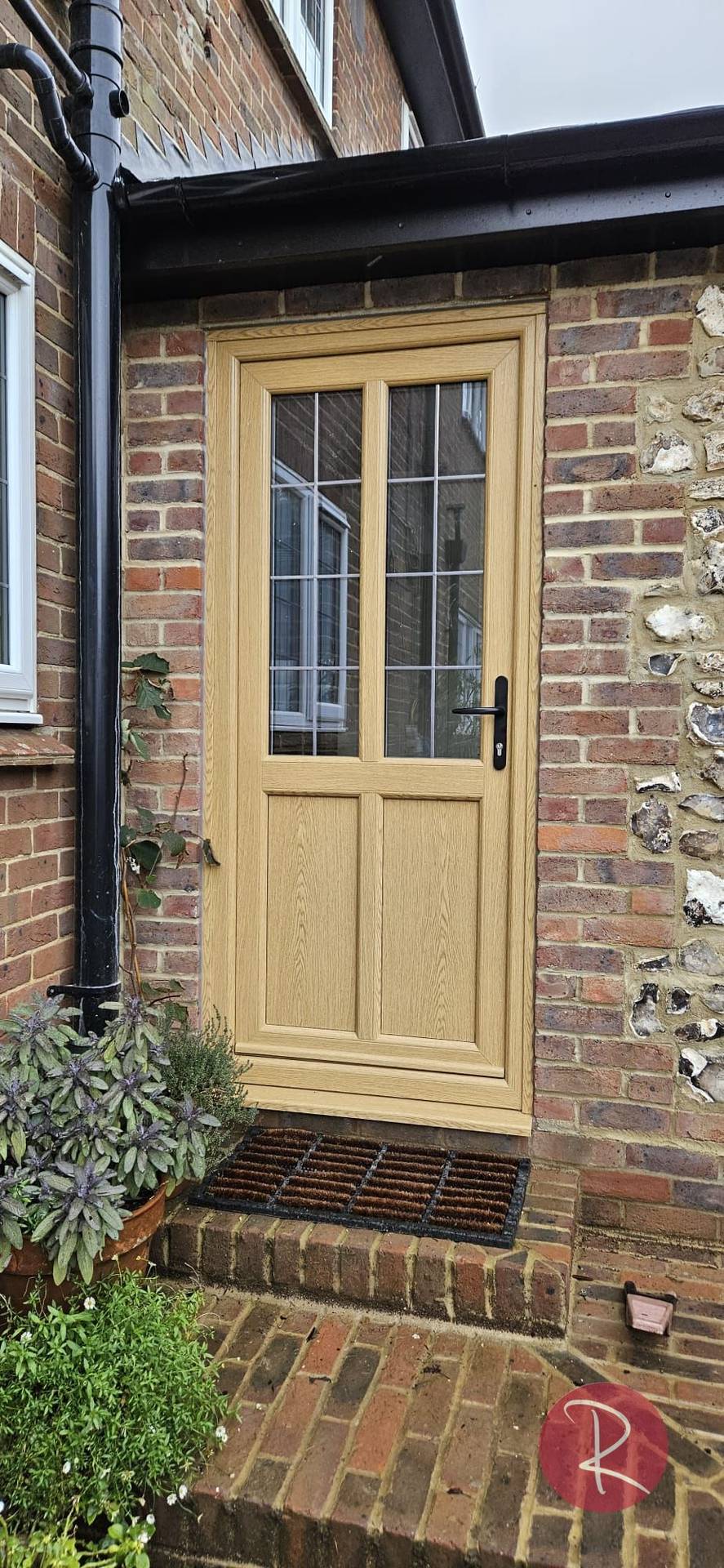 light brown woodgrain residential door