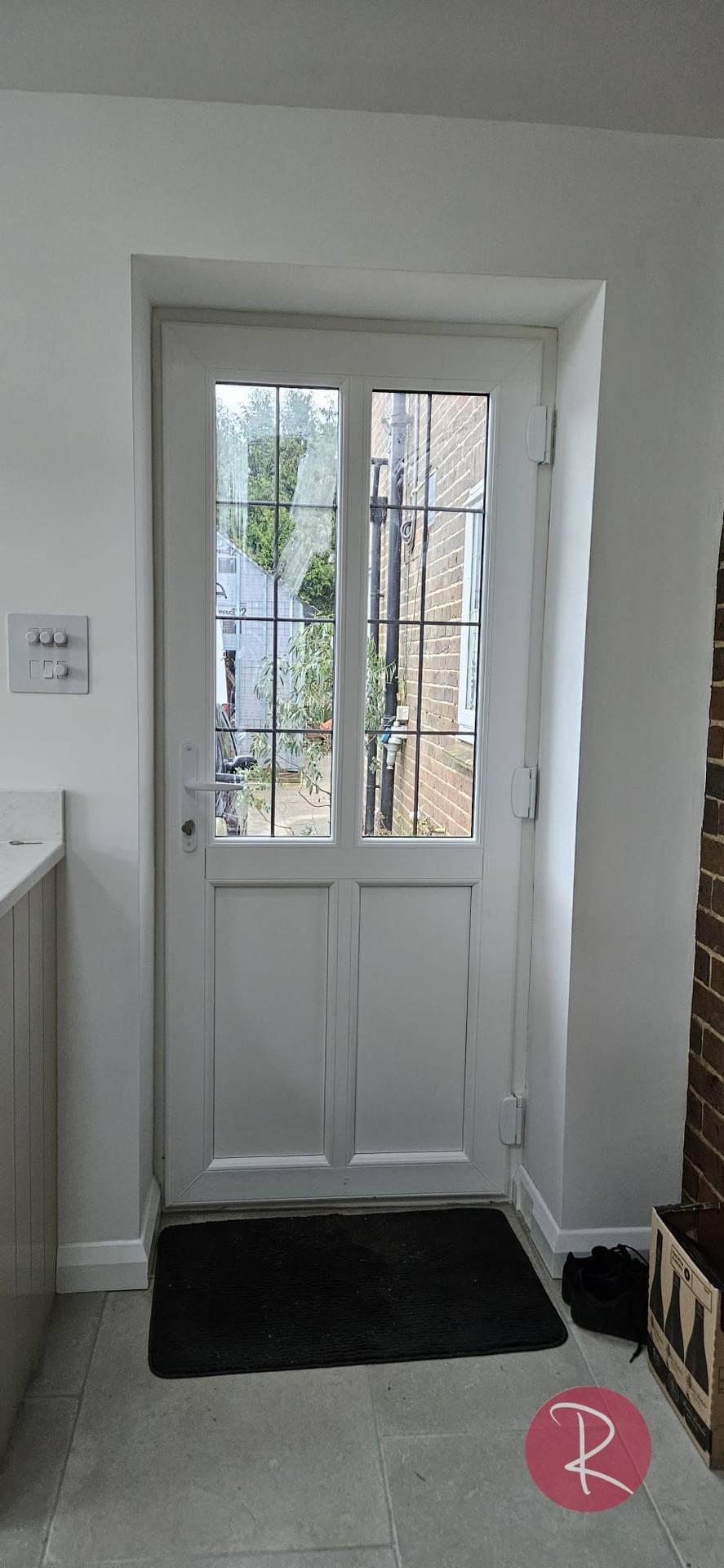 white pvcu front residential door