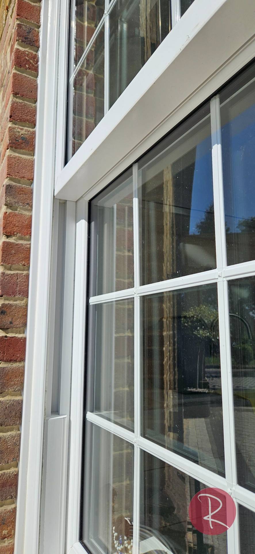 White PVCu sliding sash windows