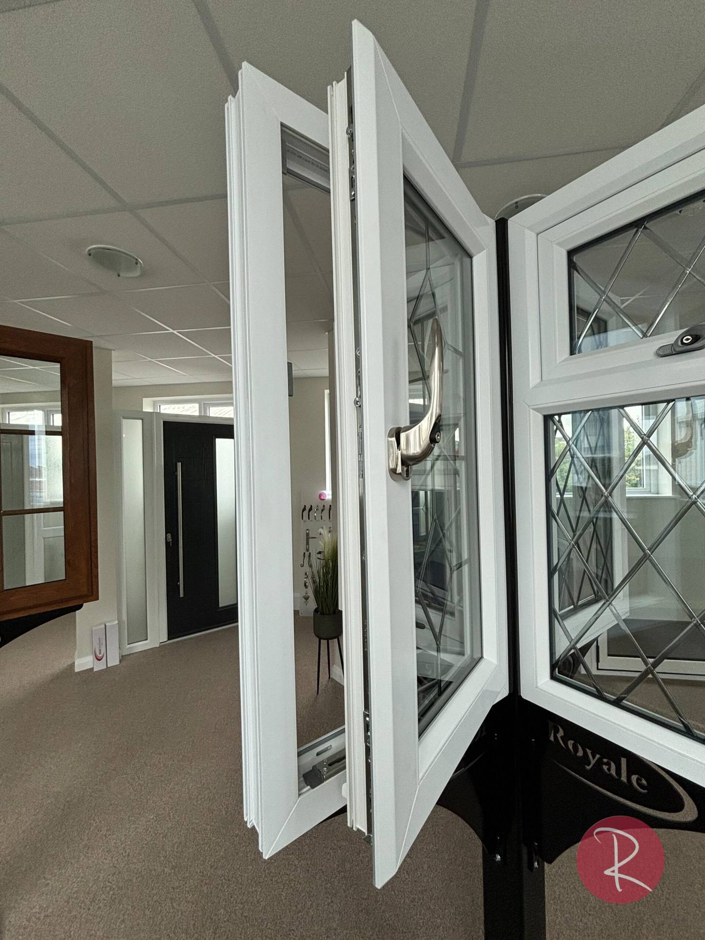 PVCu Chamfered Windows in Showroom
