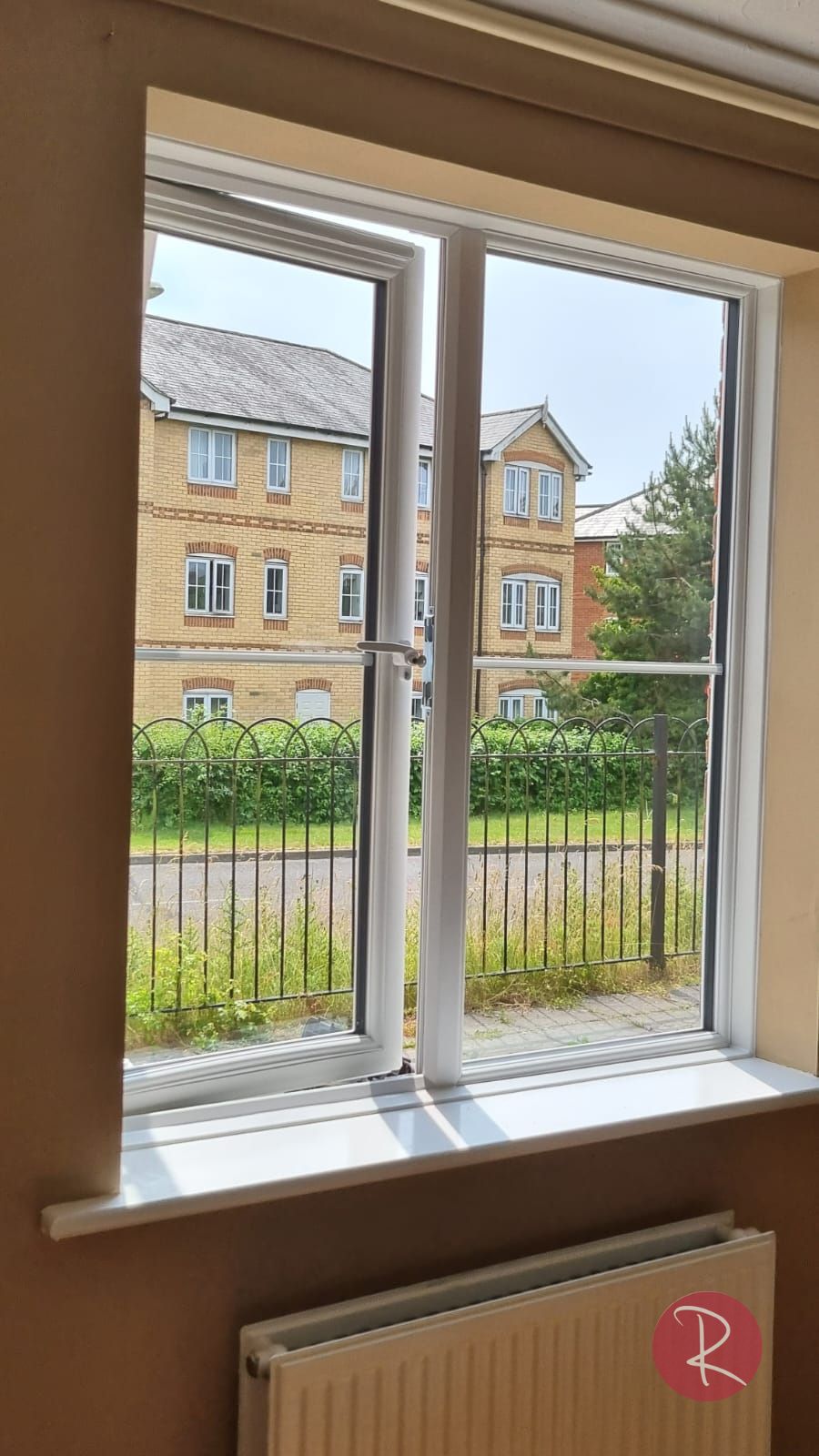 white PVCu open window