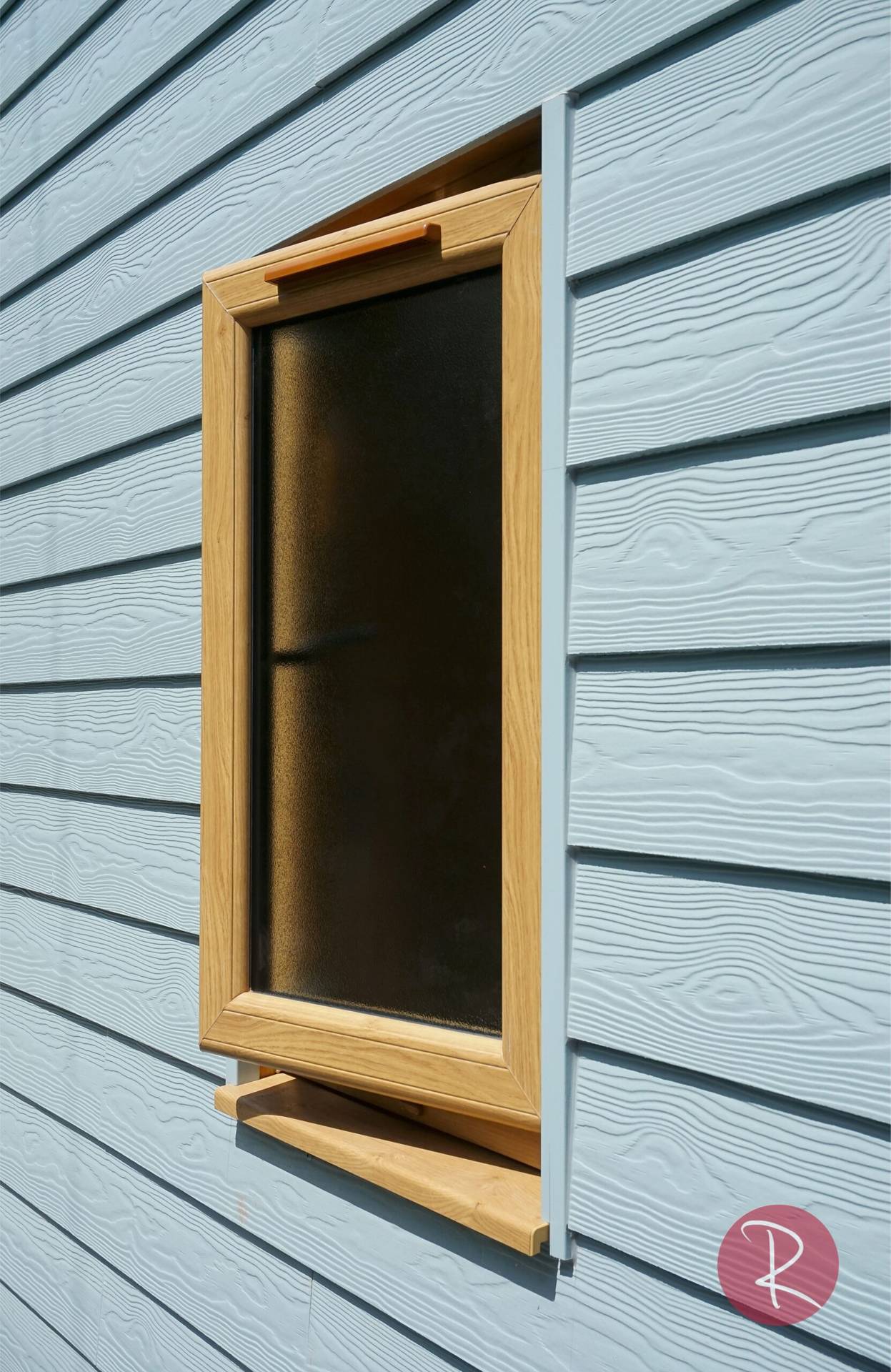 woodgrain foil open PVCu sculptured window