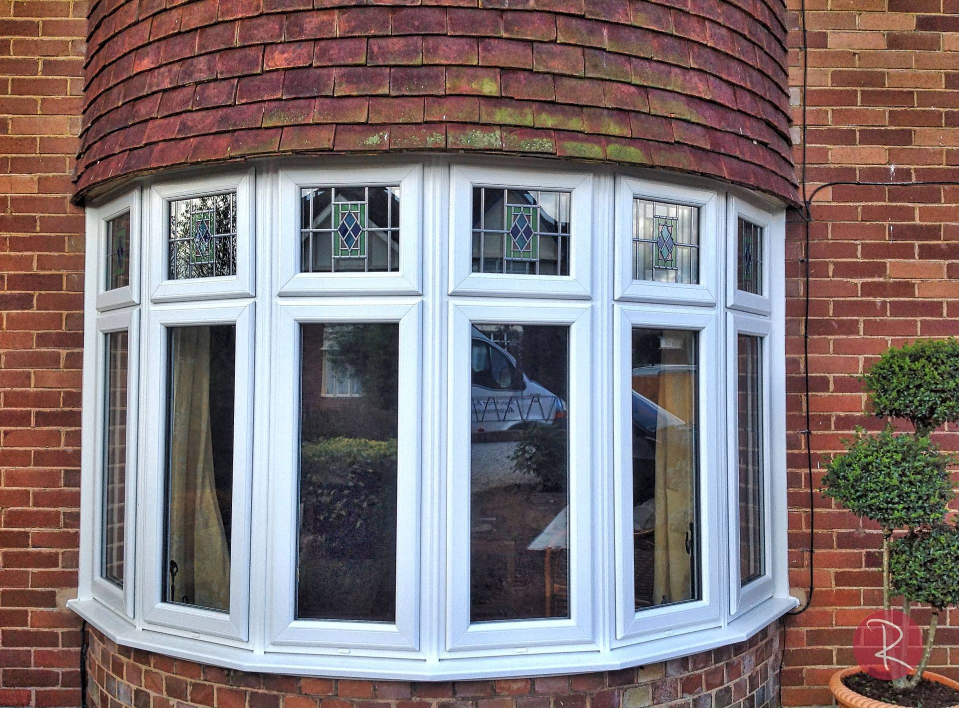 PVCu chamfered bay windows