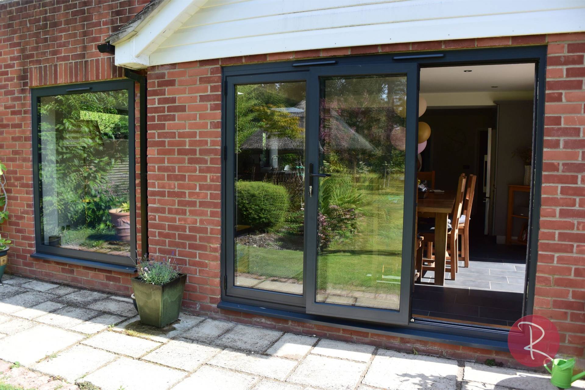 black aluminium patio doors