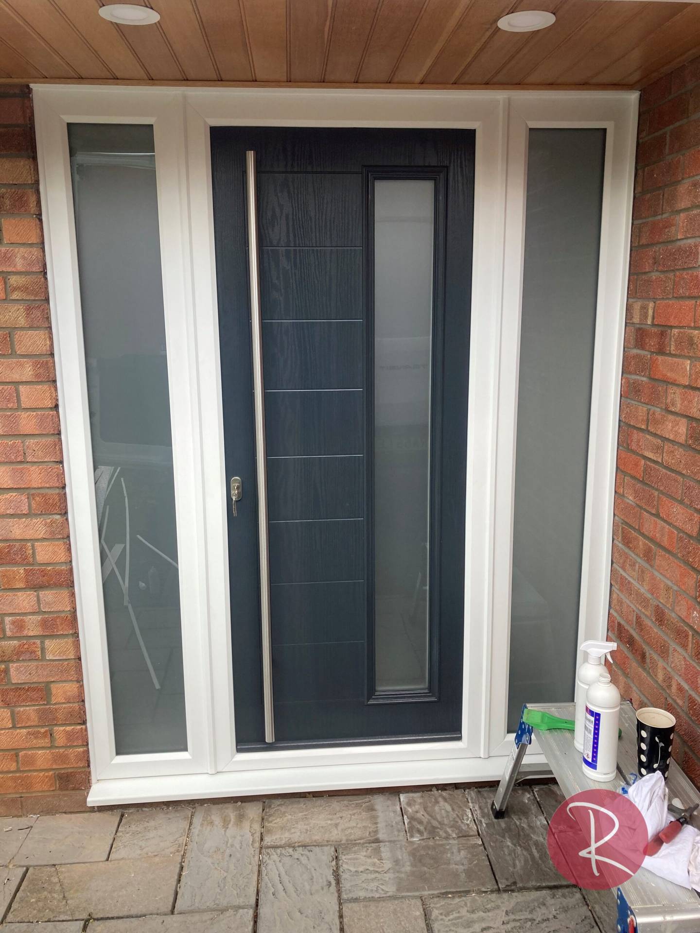 pole handle black composite door